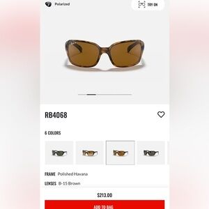 Ray-Ban polished havanna tortoise polarized sunglasses